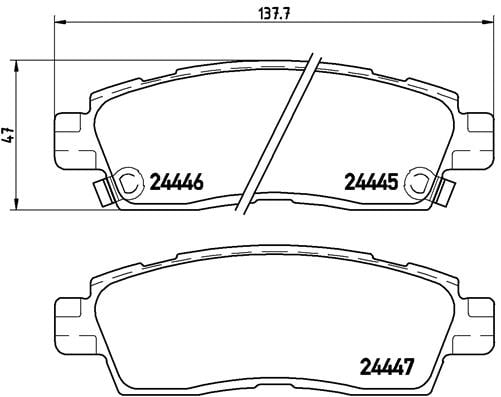 Remblokken achterzijde Brembo premium voor Saab 9-7x 6.0 AWD