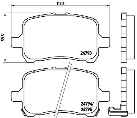 Remblokken voorzijde Brembo premium voor Pontiac Solstice Cabriolet 2.4 Vvti