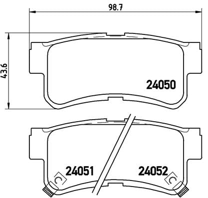 Remblokken achterzijde Brembo premium voor Hyundai Trajet 2.0
