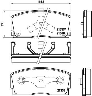 Remblokken voorzijde Brembo premium voor Daihatsu Charade type 3 1.0 