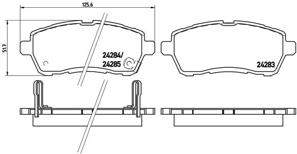 Remblokken voorzijde Brembo premium voor Daihatsu Sirion 1.5 4WD