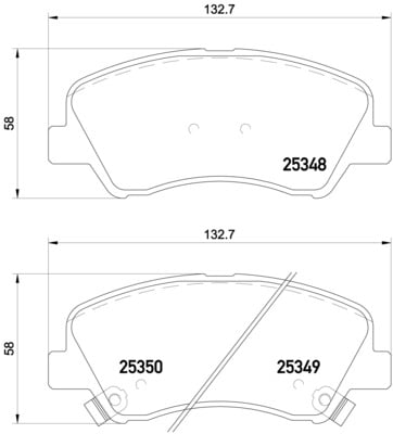 Remblokken voorzijde Brembo premium voor Hyundai Accent type 4 Sedan 1.4