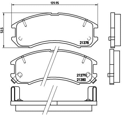 Remblokken voorzijde Brembo premium voor Mazda 626 type 3 Station Wagon 2.0 12v