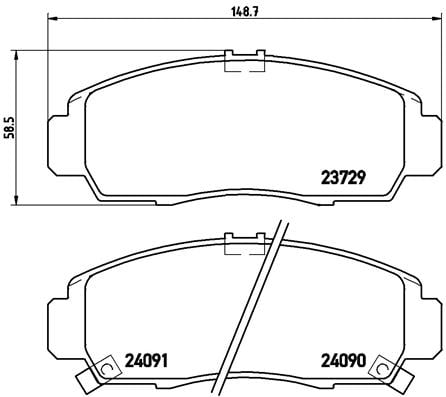 Remblokken voorzijde Brembo premium voor Honda Accord type 9 Sedan 2.4
