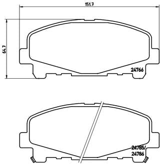 Remblokken voorzijde Brembo premium voor Honda Accord type 8 Stationwagen 2.4 I 