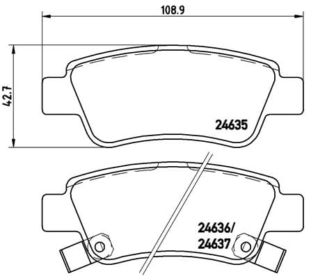 Remblokken achterzijde Brembo premium voor Honda Cr-v type 4 2.0