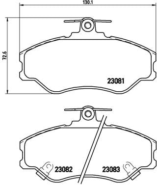 Remblokken voorzijde Brembo premium voor Hyundai H100 Open Laadbak/ Chassis 2.4