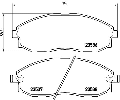 Remblokken voorzijde Brembo premium voor Hyundai H100 Open Laadbak/ Chassis 2.6 D