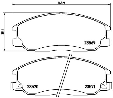 Remblokken voorzijde Brembo premium voor Hyundai H-1 Bestelwagen 2.5 Td