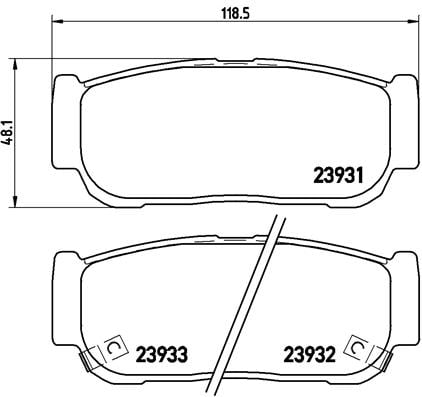 Remblokken achterzijde Brembo premium voor Kia Sorento type 1 3.8 4WD