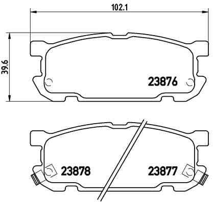 Remblokken achterzijde Brembo premium voor Mazda Mx-5 type 2 1.8 16v
