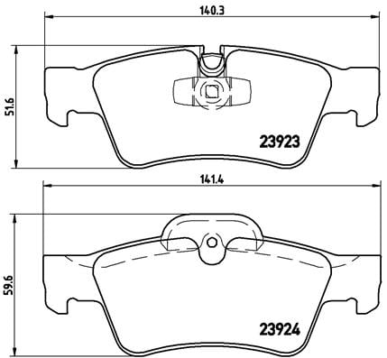 Remblokken achterzijde Brembo premium voor Mercedes-benz R-klasse (w251, V251) R 300 (251.054, 251.154)