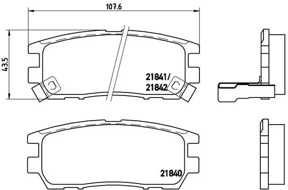Remblokken achterzijde Brembo premium voor Mitsubishi Pajero type 2 Canvas Top 3.0 V6 24v 