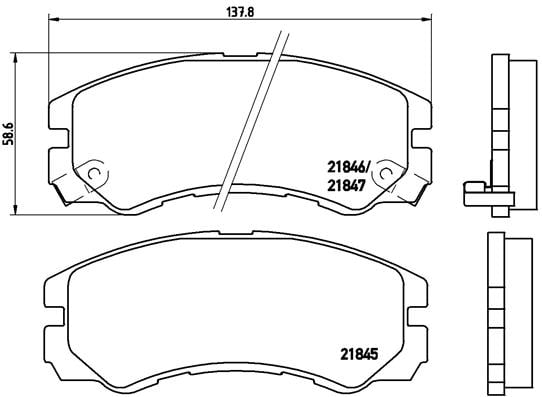 Remblokken voorzijde Brembo premium voor Isuzu Mu Hatchback/terreinwagen Gesloten 2.6 4x4