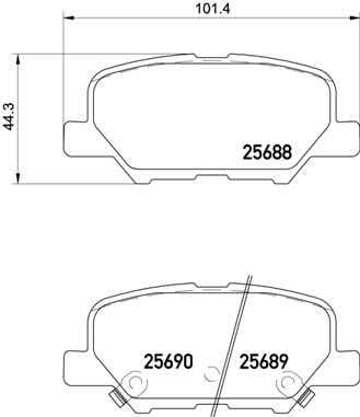 Remblokken achterzijde Brembo premium voor Mazda 6 Stationwagen 2.2 D Awd