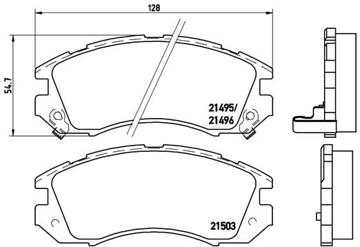 Remblokken voorzijde Brembo premium voor Subaru Legacy type 2 2.2 