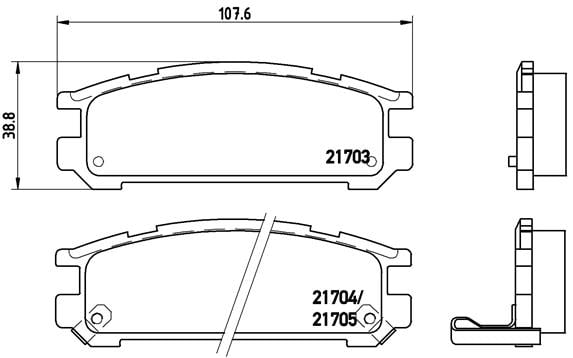 Remblokken achterzijde Brembo premium voor Subaru Impreza Stationwagen 1.5 L