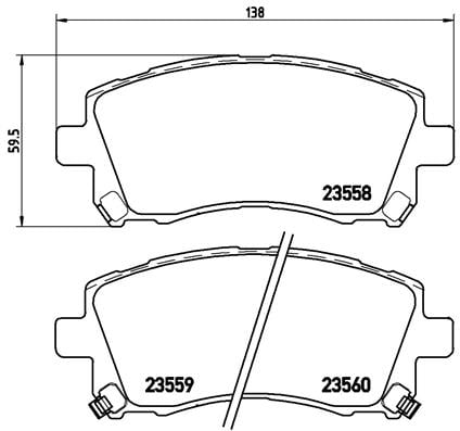 Remblokken voorzijde Brembo premium voor Subaru Outback 2.5 Awd 