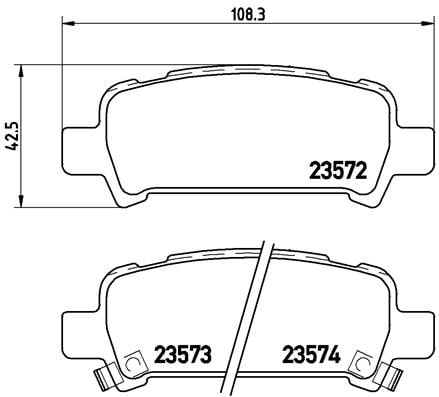 Remblokken achterzijde Brembo premium voor Subaru Impreza Sedan 1.5