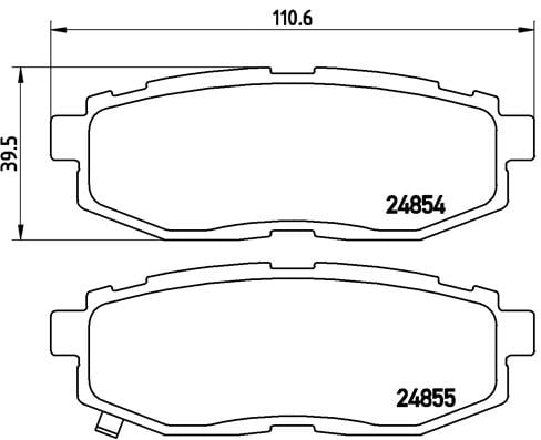 Remblokken achterzijde Brembo premium voor Subaru Legacy type 5 Stationwagen 2.5 GT AWD