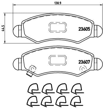 Remblokken voorzijde Brembo premium voor Subaru Justy type 3 1.3 Awd