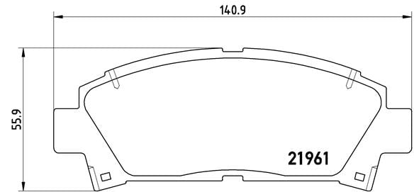 Remblokken voorzijde Brembo premium voor Toyota Avensis 1.8 
