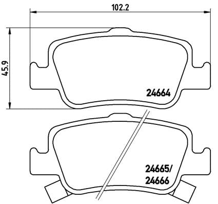 Remblokken achterzijde Brembo premium voor Toyota Auris 1.33 Dual-vvti 