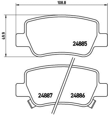 Remblokken achterzijde Brembo premium voor Toyota Avensis Sedan 1.8 