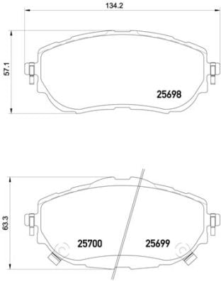 Remblokken voorzijde Brembo premium voor Toyota Auris Touring Sports 1.4 D-4d 