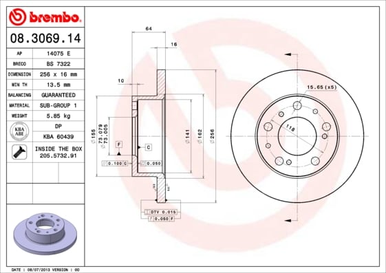 Set (2x) Remschijven voorzijde Brembo premium voor Fiat Ducato Panorama 2.5 D 4x4