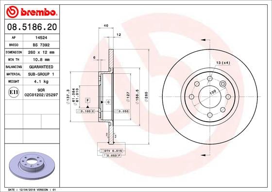 Set (2x) Remschijven voorzijde Brembo premium voor Volvo 460 L 1.8