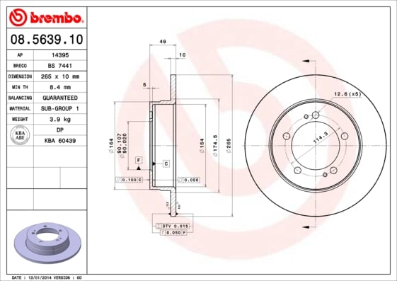 Set (2x) Remschijven achterzijde Brembo premium voor Mitsubishi Eclipse type 1 2.0 I 16v 4wd 