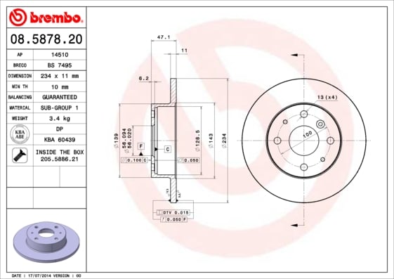 Set (2x) Remschijven voorzijde Brembo premium voor Daihatsu Charade type 3 1.3 I 4wd 