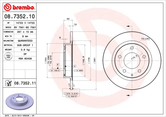 Set (2x) Remschijven achterzijde Brembo premium voor Mazda Mx-6 2.5 I 24v