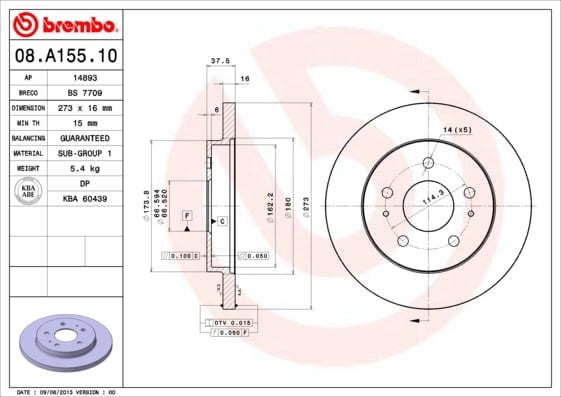 Set (2x) Remschijven voorzijde Brembo premium voor Daihatsu Terios 1.3 4wd 
