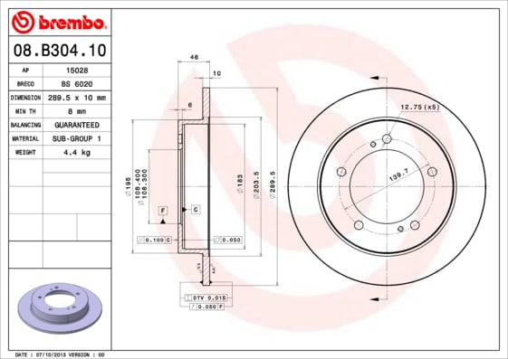 Set (2x) Remschijven voorzijde Brembo premium voor Suzuki Jimny Terreinwagen Gesloten 0.7 4x4
