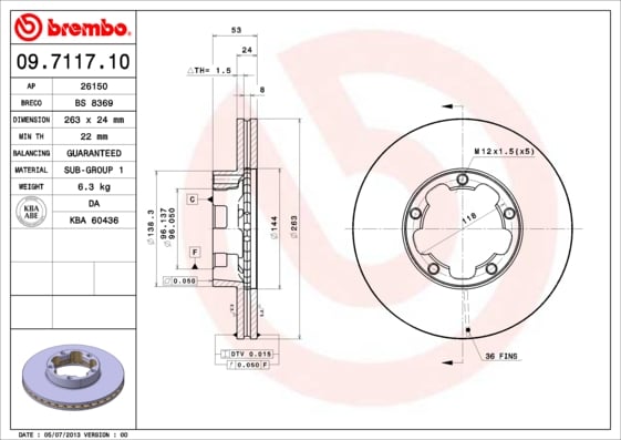 Set (2x) Remschijven voorzijde Brembo premium voor Nissan Trade Open Laadbak/ Chassis 3.0 Td
