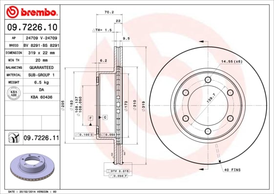 Set (2x) Remschijven voorzijde Brembo premium voor Toyota Land Cruiser 90 2.7 