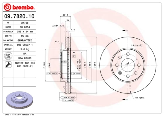 Set (2x) Remschijven voorzijde Brembo premium voor Daewoo Nubira 2.0 16v