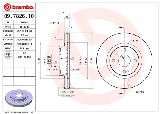 Set (2x) Remschijven voorzijde Brembo premium voor Mazda 323 F type 6 2.0 Td