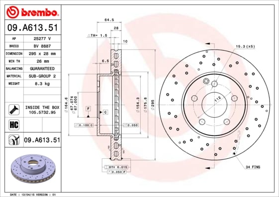 Set (2x) Remschijven voorzijde Brembo premium voor Mercedes-benz C-klasse (w204) C 200 Kompressor (204.041)