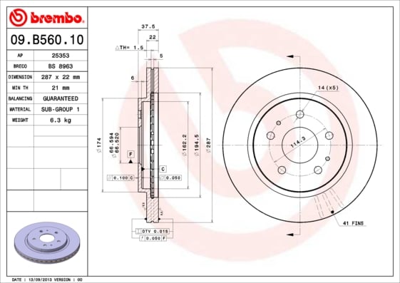 Set (2x) Remschijven voorzijde Brembo premium voor Daihatsu Terios 1.5 Vvt-i 4x4