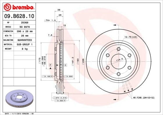 Set (2x) Remschijven voorzijde Brembo premium voor Nissan Np300 Navara 2.5 Dci 4wd