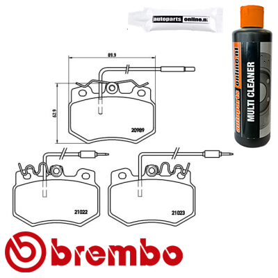 Remblokken voorzijde Brembo premium voor Peugeot 205 type 1 1.9 Gti