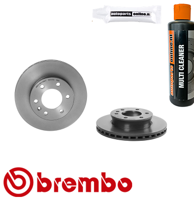 Set (2x) Remschijven voorzijde Brembo premium voor Mercedes-benz Sprinter 3,5-t Bus (906) 319 Cdi / Bluetec 4x4 (906.731, 906.733, 906.735)