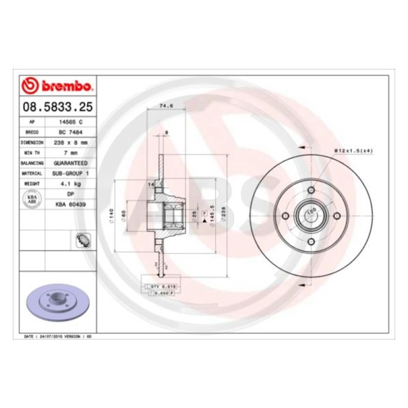 Remschijven Achteras Brembo Premium