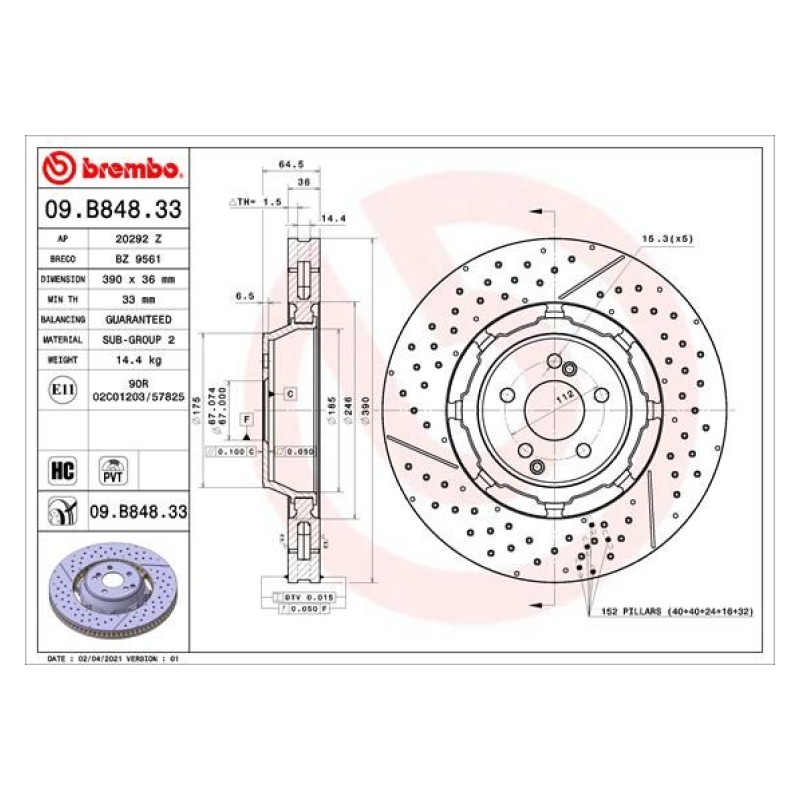 Remschijven Vooras Brembo Premium