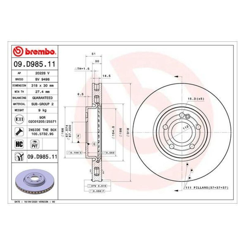 Remschijven Vooras Brembo Premium