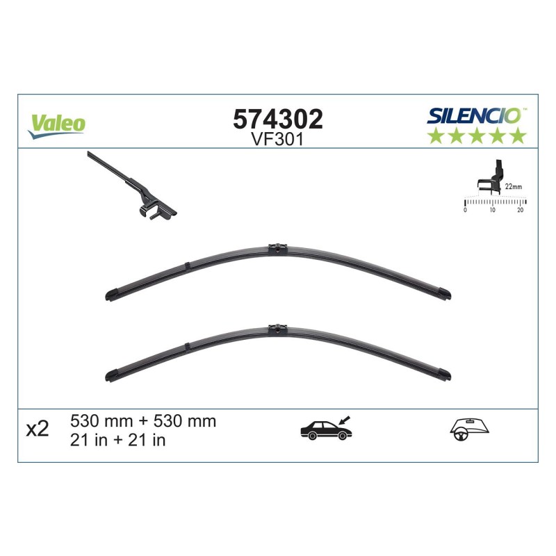 Ruitenwisser Voor - Flat blade wisserblad